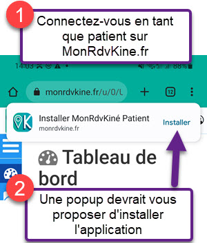 Android installation application patient étape 1